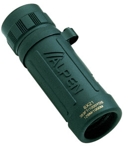 8x21 Monocular Green Rubber Covered