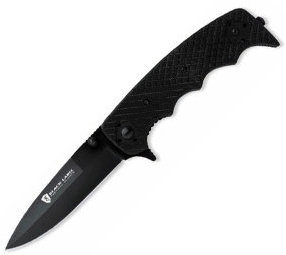 Stone Cold, G-10 Handle, Spear Point, Black Blade, Plain , BR320114BL