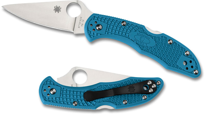 Delica 4, Blue FRN Handle, Plain,  C11FPBL