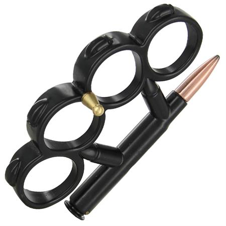 Bullet Brass Knuckle Knife, Black