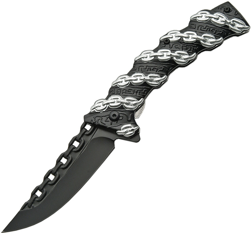 China Made CN300307BK Chain Link Linerlock Knife