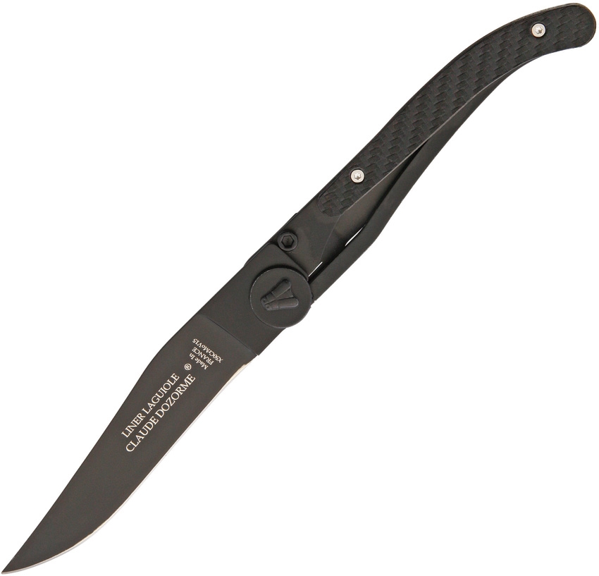 Claude Dozorme CLD16014203N4 Laguiole Linerlock Black CF Knife