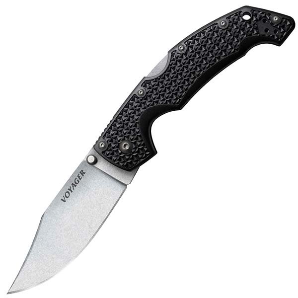 Cold Steel 29AC Voyager, Large, Black Griv-Ex Handle, Stonewash Plain