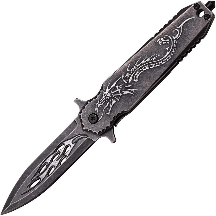 Dark Side DSA028SL Dragon Framelock A/O Knife, Silver