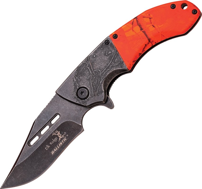 Elk Ridge ERA006OC Linerlock A/O Knife, Orange