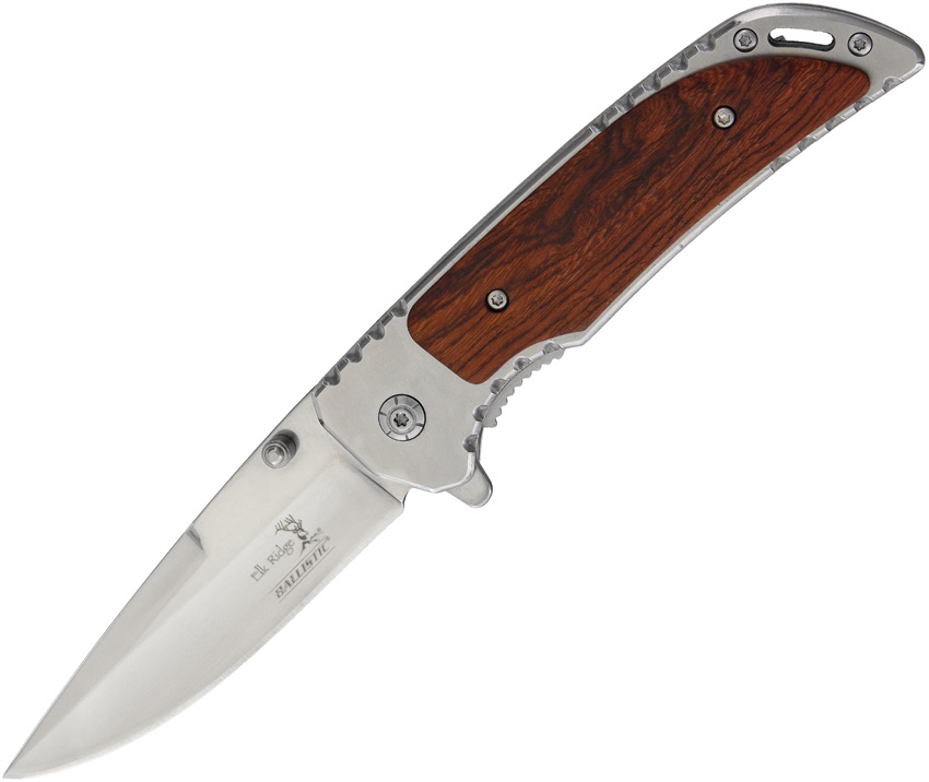 Elk Ridge ERA161 Linerlock A/O Knife, Red, Wood