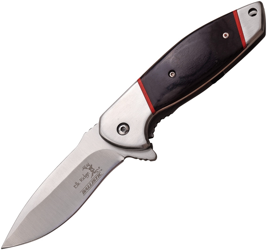 Elk Ridge ERA163BW Framelock A/O Pakkawood Knife, Black