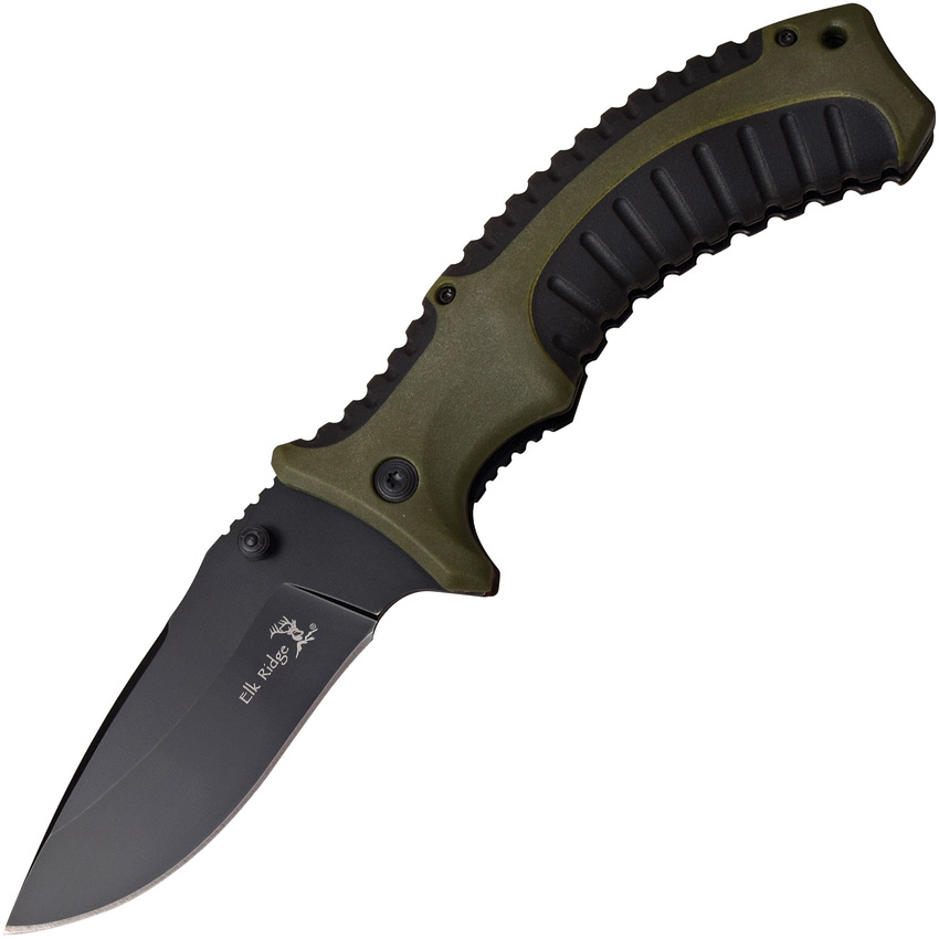 Elk Ridge ERA934GN Linerlock A/O Knife, Green