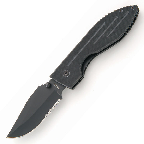 KA-BAR 3073 Warthog Folder II Knife, Black G-10 Handle