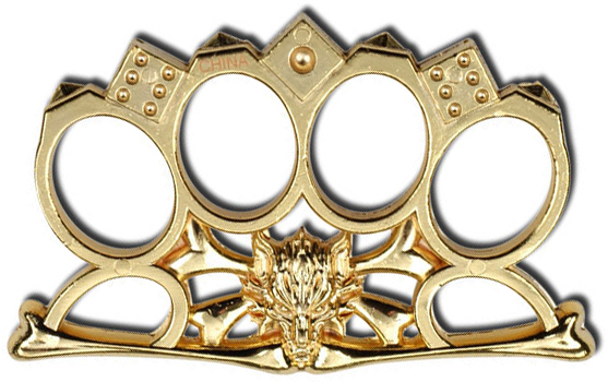 Lucky Werewolf Crossbones Knuckle, Gold