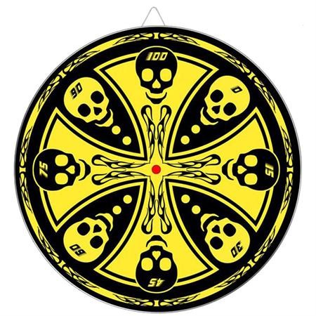 Maltese Cross Skull Throwing Knife Target Dart Board