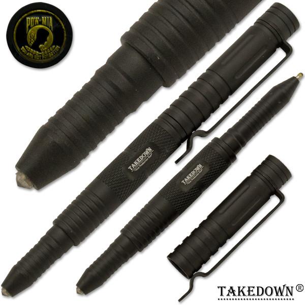 POW-MIA Tactical Public Safety Pen With Window Breaker Black