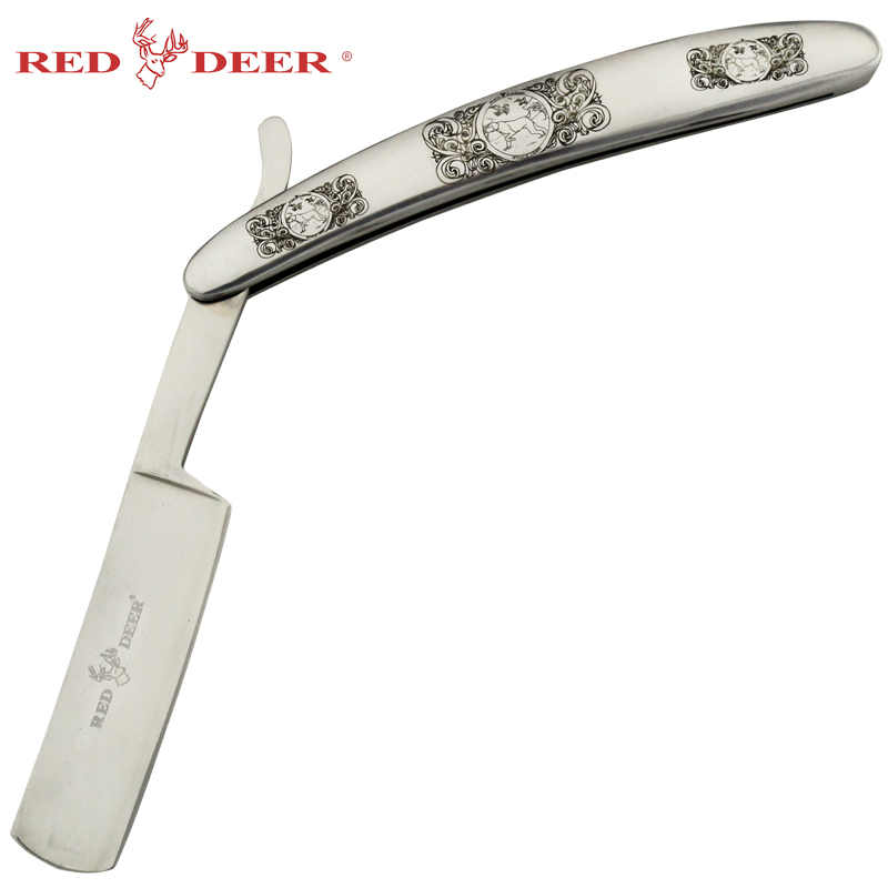 Red Deer Shaving Barber Vintage Straight Razor, Hound Dog Scene