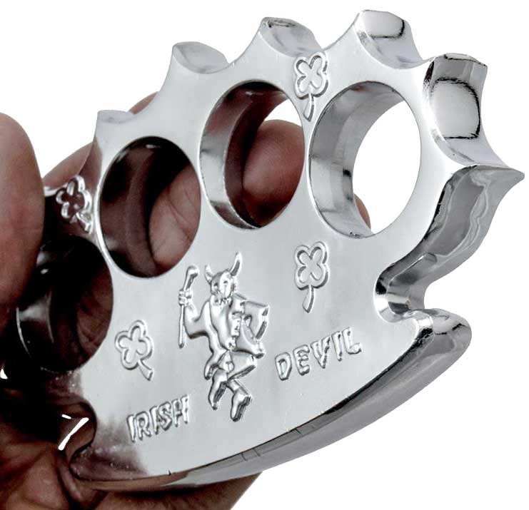 Robbie Dalton Irish Devil Brass Knuckles, Chrome