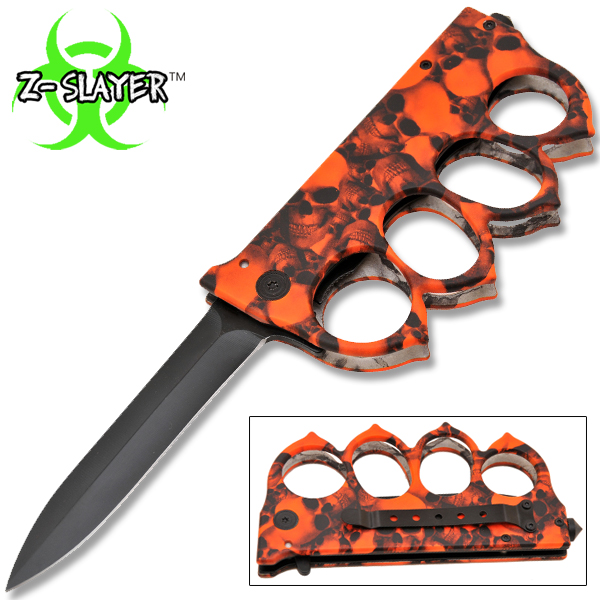 Z-Slayer Skull Undead Knuckle Knife, Red